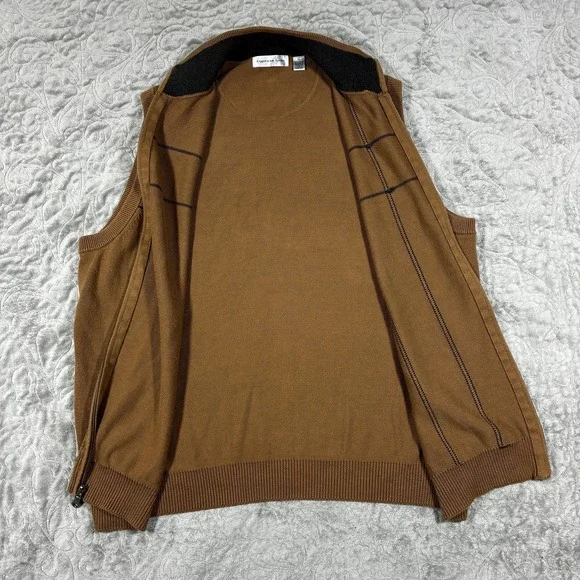 Cyprus Links 90s Golf Sweater Vest XL Chocolate Brown Fisherman Grandpa Indie - Picture 4 of 8
